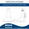 Broan-NuTone 36-inch Wall-Mount Convertible Chimney-Style Pyramidal Range Hood with 3-Speed Exhaust Fan and Light, 460 Max Blower CFM, Stainless Steel(Stainless Steel)