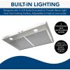 Broan-NuTone BKSH130SS Sahale 30-inch Under-Cabinet Easy Install 4-Way Convertible Range Hood with 2-Speed Exhaust Fan and Light, 300 Max Blower CFM, Stainless Steel(Stainless Steel)