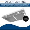 Broan-NuTone BKSH130SS Sahale 30-inch Under-Cabinet Easy Install 4-Way Convertible Range Hood with 2-Speed Exhaust Fan and Light, 300 Max Blower CFM, Stainless Steel(White)