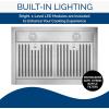 Broan-NuTone BWP2304SS 30-inch Wall-Mount Convertible Chimney-Style Pyramidal Range Hood with 3-Speed Exhaust Fan and Light, Stainless Steel