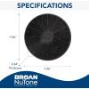 Broan-NuTone FILTERBWPTS Charcoal Filter for BWP, BWS and BWT Series Range Hoods, Carbon Air Filter, Charcoal Air Filter for Kitchen, Set of 2