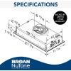 Broan-NuTone PM300SS Custom Power Pack Range Hood Insert with 2-Speed Exhaust Fan and Light, 300 Max Blower CFM, Stainless Steel, 21-Inch Built-in and Broan-NuTone LB30SS Optional Box Power Pack Hoods, Stainless Steel, 30-Inch Range Liner