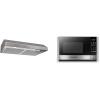 Broan-NuTone BCSQ130SS Three-Speed Glacier Under-Cabinet Range Hood with LED Lights ADA Capable & BLACK+DECKER Digital Microwave Oven with Turntable Push-Button Door, Child Safety Lock