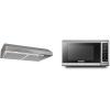 Broan-NuTone BCSQ130SS Three-Speed Glacier Under-Cabinet Range Hood with LED Lights ADA Capable & BLACK+DECKER EM720CB7 Digital Microwave Oven with Turntable Push-Button Door(Hood + Oven)