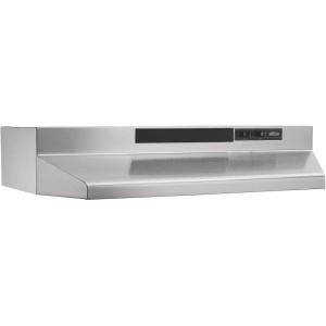 Broan-NuTone 30-Inch Fingerprint Resistant Convertible Under-Cabinet Range Hood, 230 Max Blower CFM, 30″, Stainless Finish with PrintGuard(Stainless Steel)