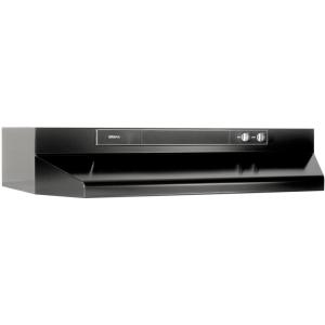 Broan-NuTone 462423 24-inch Under-Cabinet 4-Way Convertible Range Hood with Infinite-Speed Exhaust Fan and Light, Black(Black)