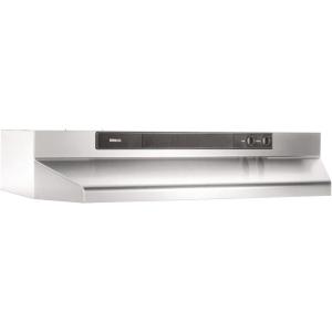 Broan-NuTone 462423 24-inch Under-Cabinet 4-Way Convertible Range Hood with Infinite-Speed Exhaust Fan and Light, Black(Stainless Steel)