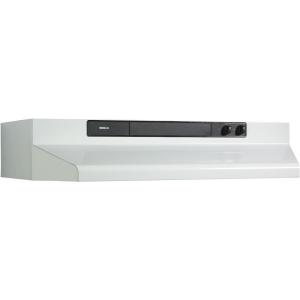 Broan-NuTone 462423 24-inch Under-Cabinet 4-Way Convertible Range Hood with Infinite-Speed Exhaust Fan and Light, Black(White with Black Controls)