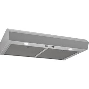 Broan-NuTone BCDJ130WH Glacier 30-inch Under-Cabinet 4-Way Convertible Range Hood with 3-Speed Exhaust Fan and Light, White(Stainless Steel)