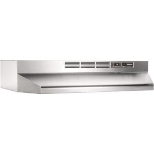 Broan-NuTone BUEZ130BL Non-Ducted Ductless Range Hood with Lights Exhaust Fan for Under Cabinet, 30-Inch, Black(Stainless Steel)
