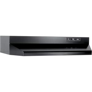 Broan-NuTone Economy 30-inch Under-Cabinet Easy Install Convertible Range Hood with 2-Speed Exhaust Fan and Light, 210 Max Blower CFM, Black(Black)