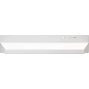 Broan-NuTone Economy 30-inch Under-Cabinet Easy Install Convertible Range Hood with 2-Speed Exhaust Fan and Light, 210 Max Blower CFM, Black(White)