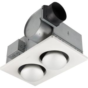Broan-Nutone 164 Bulb Heater and Fan, Energy-Saving 2-Bulb Infrared Type IC Ceiling Heater, White, 250-Watt, 4.0 Sones, 70 CFM
