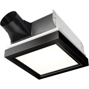 Broan® 110 CFM Decorative Bathroom Exhaust Fan with LED Light and Matte Black Trim, ENERGY STAR® certified