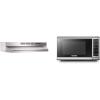 Broan-NuTone 413004 Non-Ducted Ductless Range Hood with Lights Exhaust Fan for Under Cabinet & BLACK+DECKER EM720CB7 Digital Microwave Oven with Turntable Push-Button Door, Child Safety Lock