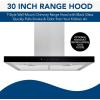Broan-NuTone 30″ T-Style Chimney Range Hood with LED Lighting, Convertible Wall-Mount Kitchen Chimney Vent Hood, 450 Max CFM, Stainless Steel/Black(Black Stainess Steel)