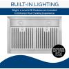 Broan-NuTone 30″ T-Style Chimney Range Hood with LED Lighting, Convertible Wall-Mount Kitchen Chimney Vent Hood, 450 Max CFM, Stainless Steel/Black(Stainless Steel with Black Glass)