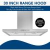 Broan-NuTone 30″ T-Style Chimney Range Hood with LED Lighting, Convertible Wall-Mount Kitchen Chimney Vent Hood, 450 Max CFM, Stainless Steel/Black(Stainless Steel)