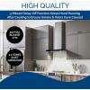 Broan-NuTone 30″ T-Style Chimney Range Hood with LED Lighting, Convertible Wall-Mount Kitchen Chimney Vent Hood, 450 Max CFM, Stainless Steel/Black(Stainless Steel with Black Glass)