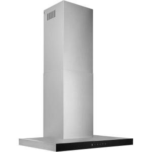 Broan-NuTone 30″ T-Style Chimney Range Hood with LED Lighting, Convertible Wall-Mount Kitchen Chimney Vent Hood, 450 Max CFM, Stainless Steel/Black(Black Stainess Steel)