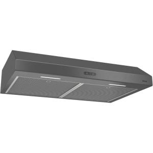 Broan Glacier Convertible Range Hood, Exhaust Fan and Light Combo for Over Kitchen Stove, Black Stainless Steel, 30″, 1.2 Sones, 300 CFM