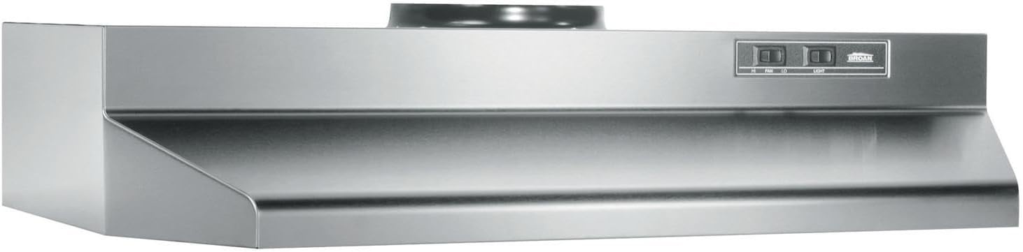 image:imageBroanNuTone 423023 Insert 30inch UnderCabinet Range Hood with 2Speed Exhaust Fan and Light BlackStainless Steel
