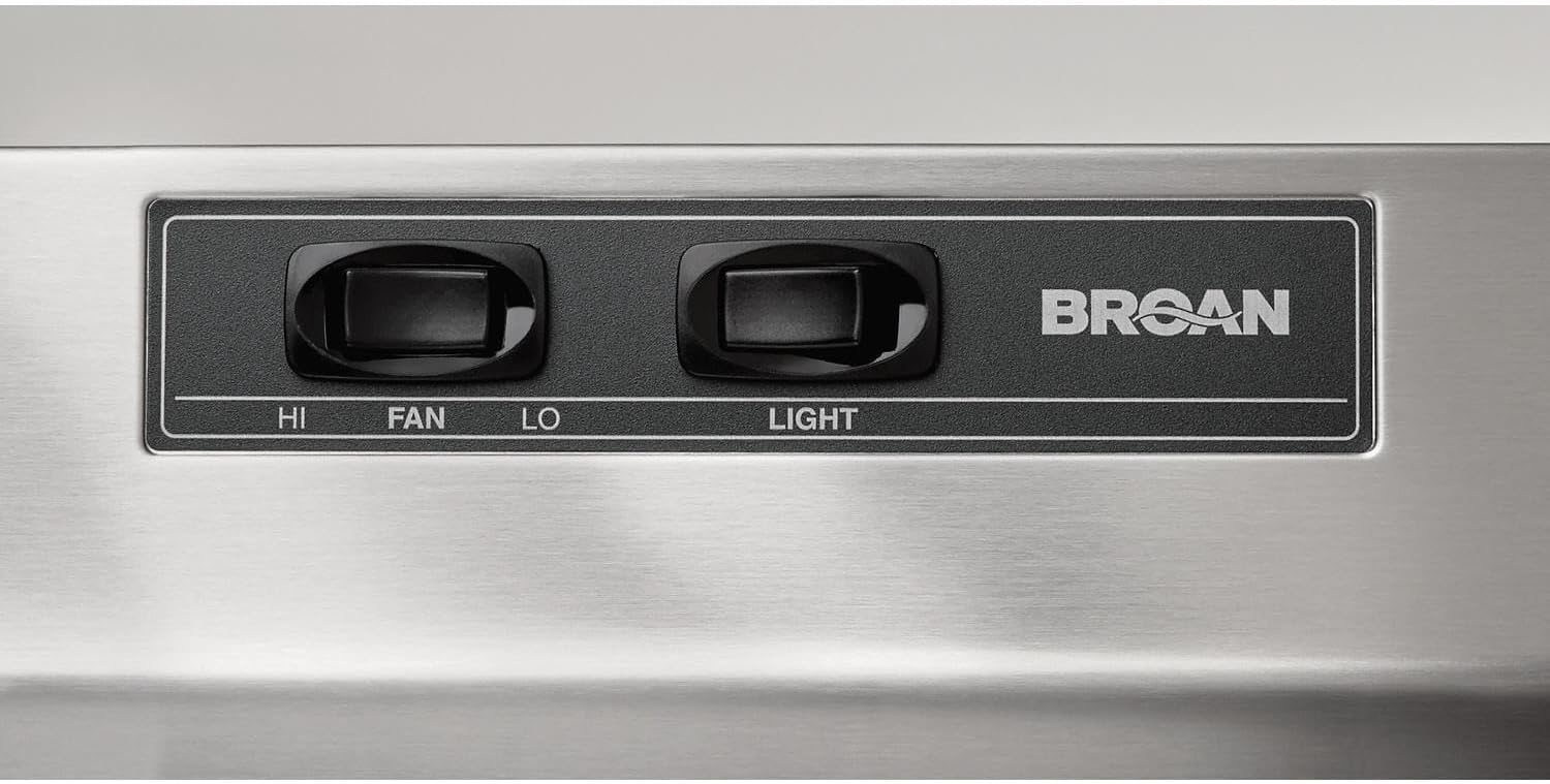 image:imageBroanNuTone 423023 Insert 30inch UnderCabinet Range Hood with 2Speed Exhaust Fan and Light BlackStainless Steel