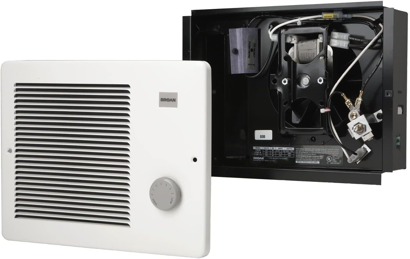 image:imageBroanNuTone 170 Wall Heater Painted Grille 5001000 Watt 120 VAC White Enamel Steel7501500W