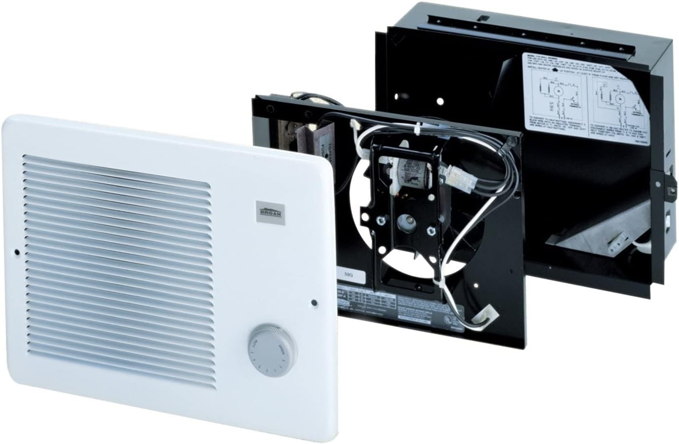 image:imageBroanNuTone 170 Wall Heater Painted Grille 5001000 Watt 120 VAC White Enamel Steel7501500W